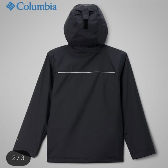 COLUMBIA NWOT Boys Watertight Jacket Rain Coat Black Size Large - Picture 2 of 10
